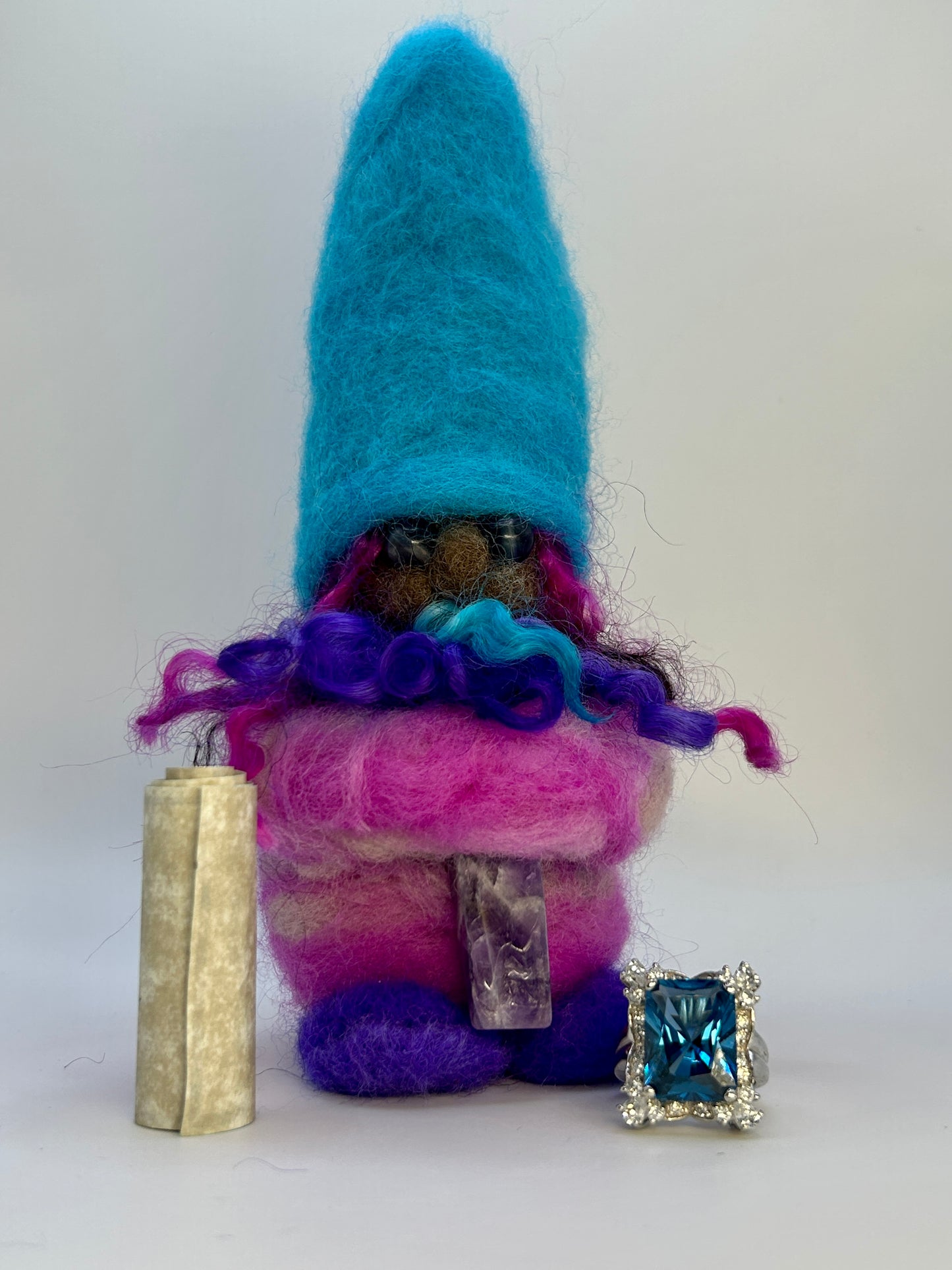 Cheerful Gnome with Treasure