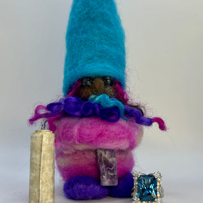 Cheerful Gnome with Treasure